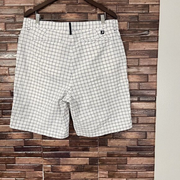 FootJoy Golf Performance Shorts Mens Size W38 White Black Window Stripe - Picture 4 of 6